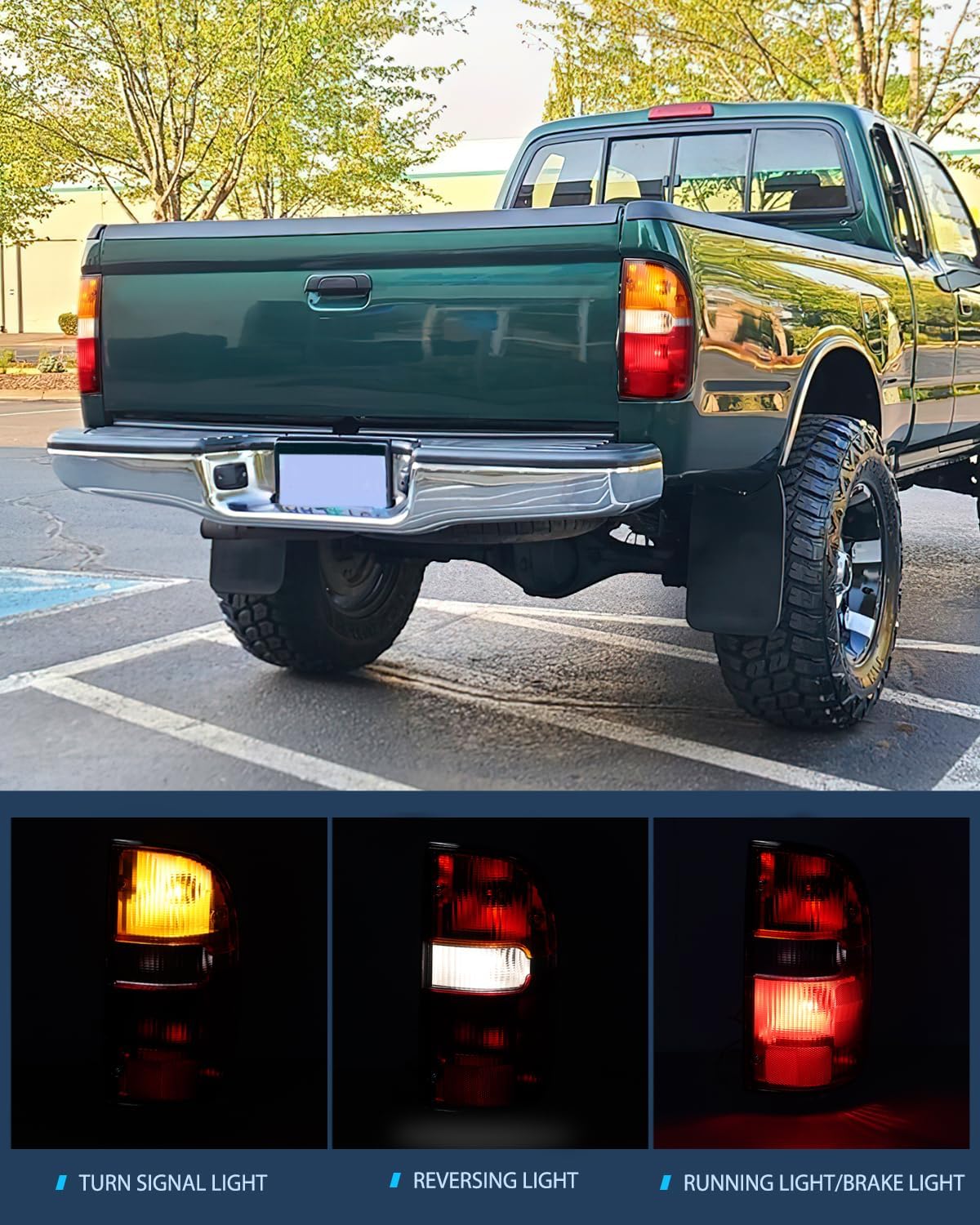 Taillight Assembly Compatible with 1995 1996 1997 1998 1999 2000 Toyota Tacoma Rear Tail Light Lamp Replacement OE Style Passenger Side
