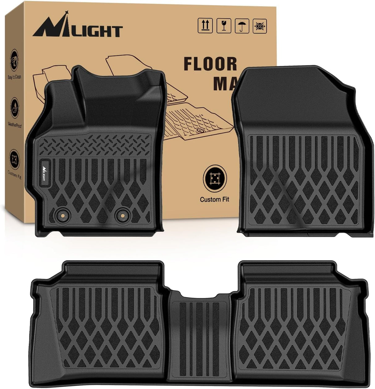 TPE Floor Mats for Toyota Prius Hybrid 2012 2013 2014 2015 All Weather Custom Fit Heavy Duty Floor Liners
