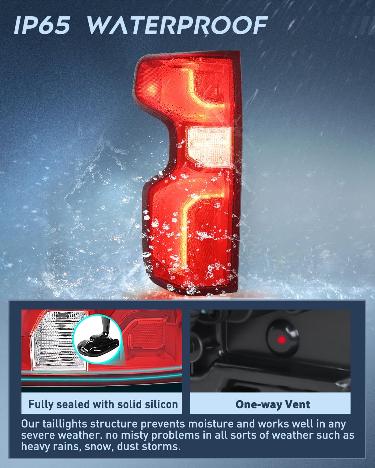 Taillight Assembly for 2019 2020 2021 2022 2023 Chevy Silverado1500 | 2020 2021 2022 2023 Silverado 2500HD 3500HD LED Tail Light Rear Lamp Replacement Driver Side