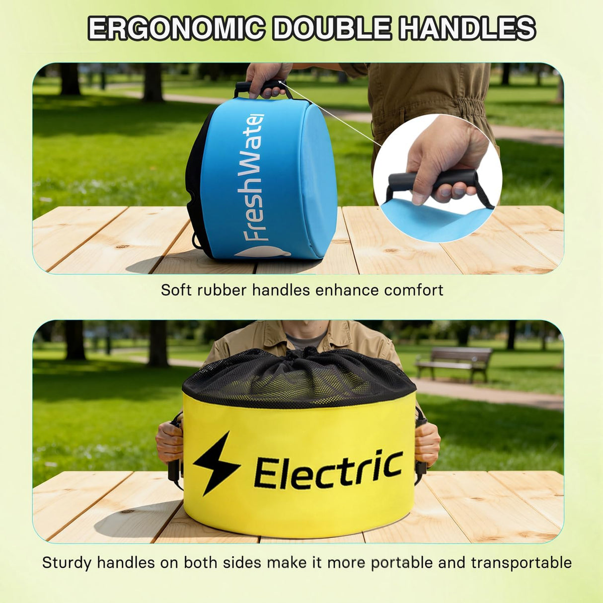 4 Pack RV Hose Storage Bag, Waterproof Utility Bag with Drawstring Mesh Top RV Storage and Organization Bags Container for Sewer, Fresh Water Hoses Electrical Cords Camper Tools Accessories