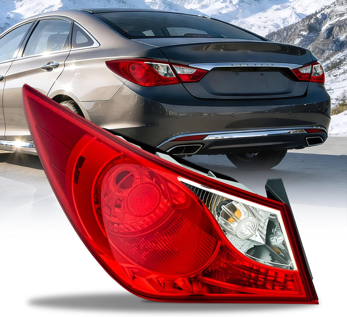 Taillight Assembly Compatible with 2011 2012 2013 2014 Hyundai Sonata Sedan 4-Door Outer Tail Light OE Style Rear Lamp Replacement Driver Side