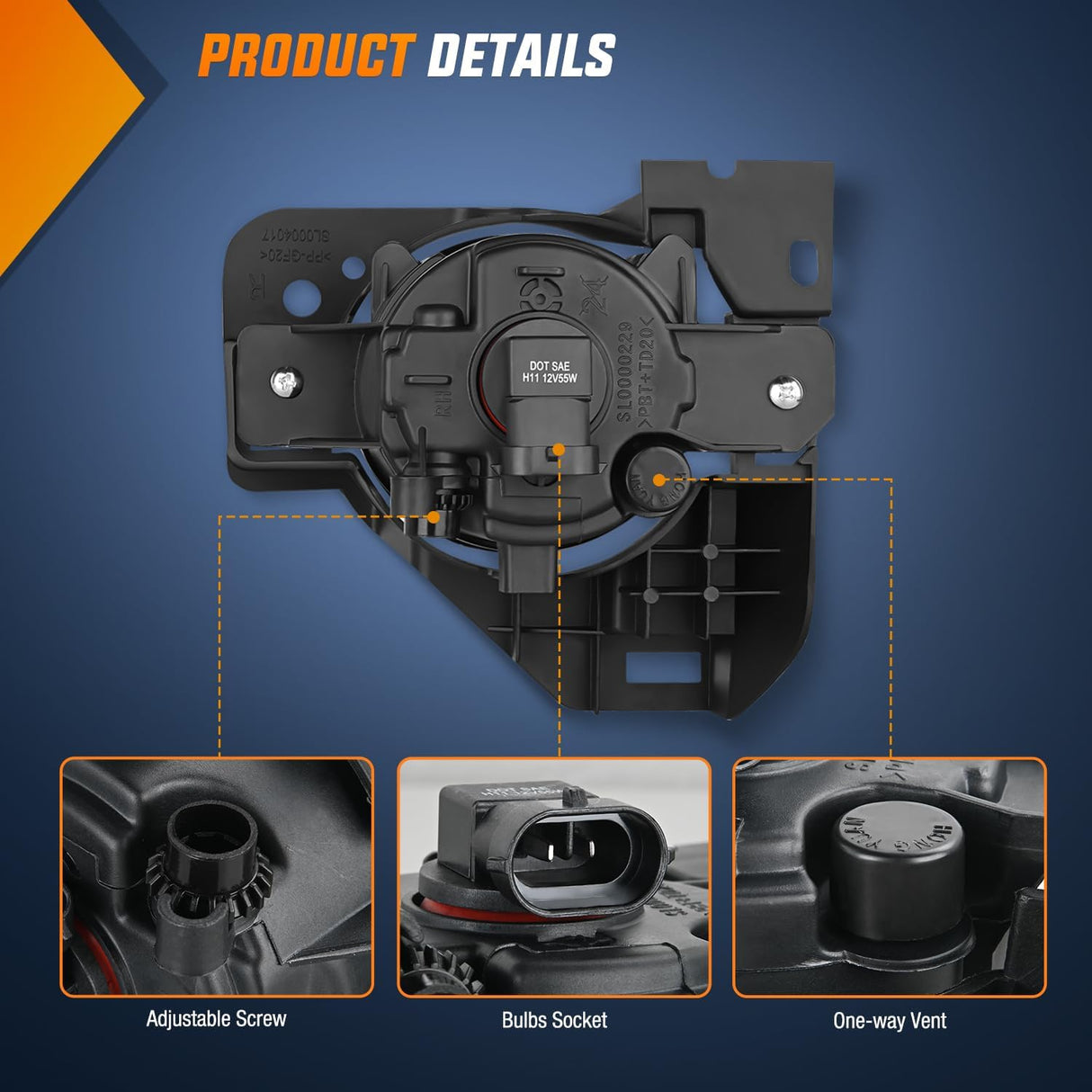 Fog Light Assembly Compatible with 2009 2010 2011 2012 2013 2014 Nissan Maxima Clear Lens Lamps Replacement H11 12V 55W Bulbs