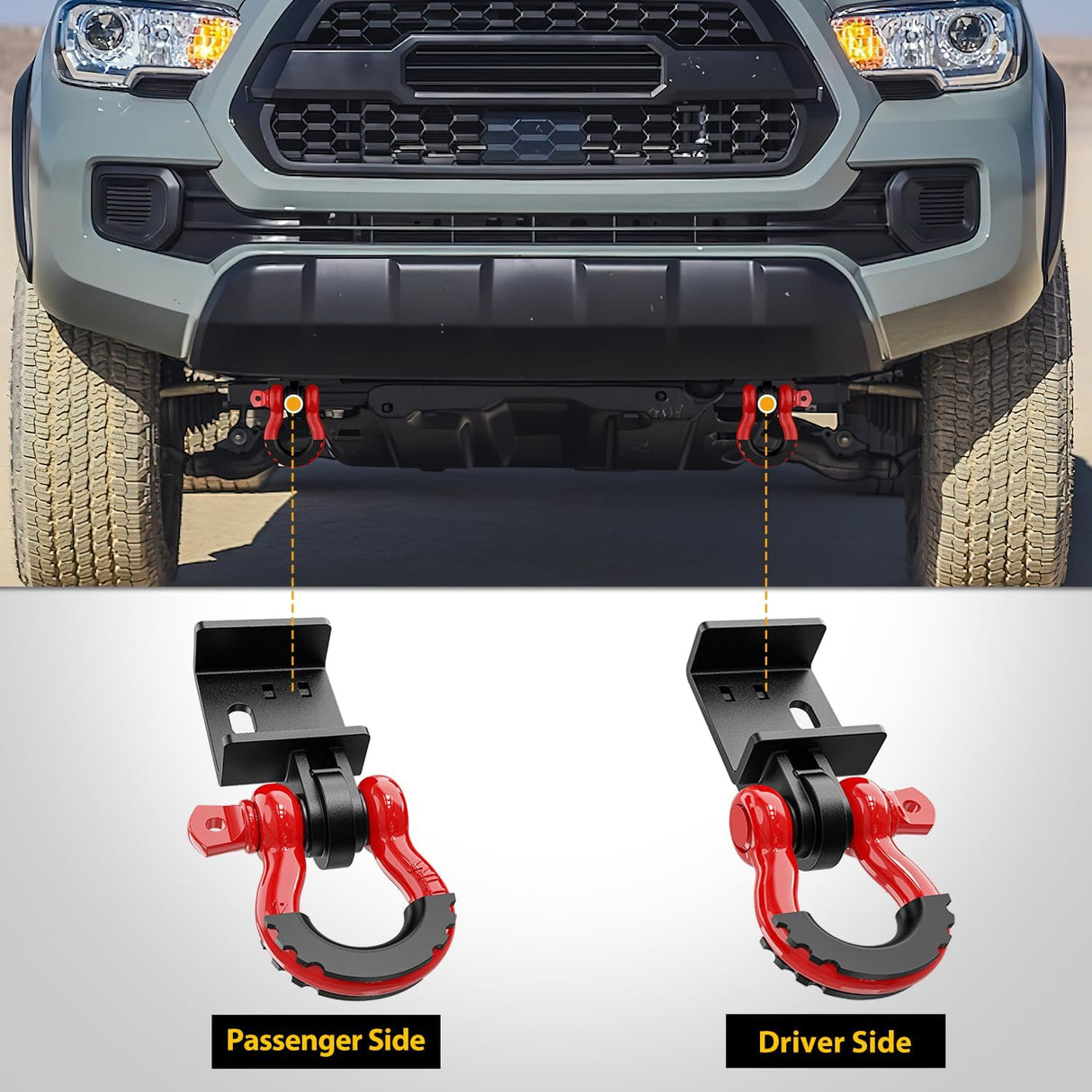 2009-2024 Toyota Tacoma Demon Front Tow Hook 3/4¡± D-Ring Shackle Nilight