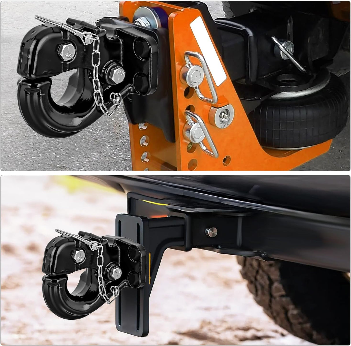 Pintle Hook Hitch with Mounting Kit 40,000 lbs, Fits 2-1/2 to 3-Inch Lunette Ring, Mount Required, 20Ton Hitch Receiver fit for Pintle Hook Mount