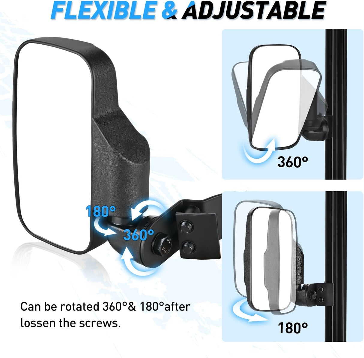 UTV Side Mirrors Fit For Profiled Tubes Nilight