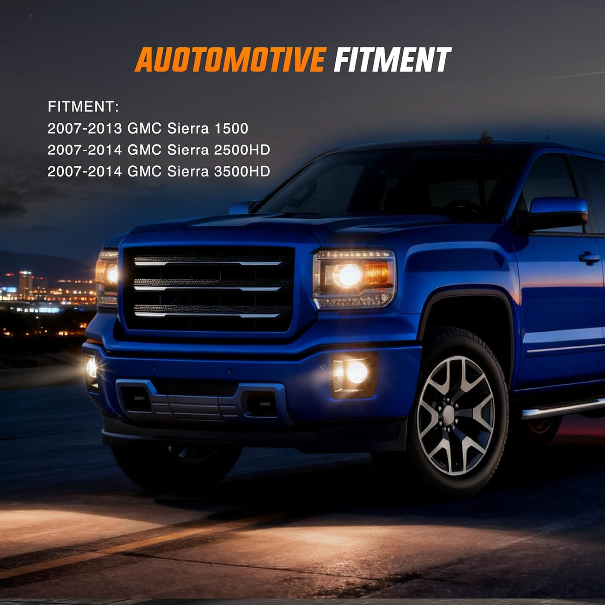 2007 2008 2009 2010 2012 2013 GMC Sierra 1500 2007 2008 2009 2010 2012 2013 2014 Sierra 2500HD 3500HD Fog Lights Assembly Clear Lens 880 27W Bulbs