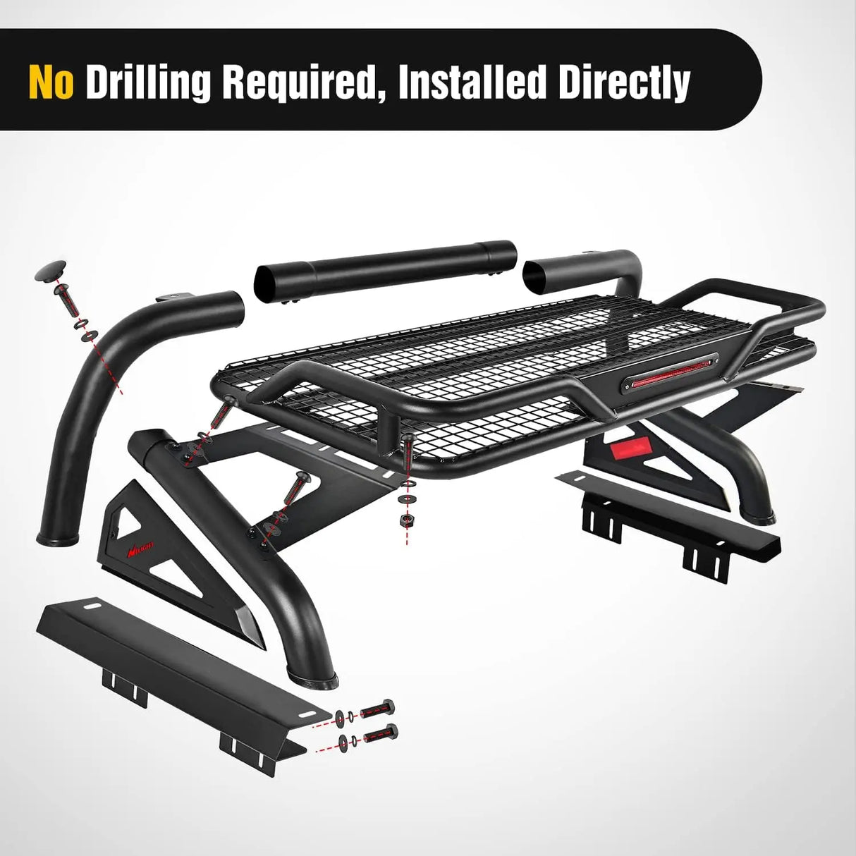 2002-2023 Dodge Ram 2014-2023 Chevrolet Silverado 2015-2023 F150 2014-2023 Tundra Truck Bed Chase Rack Carrier Basket Nilight