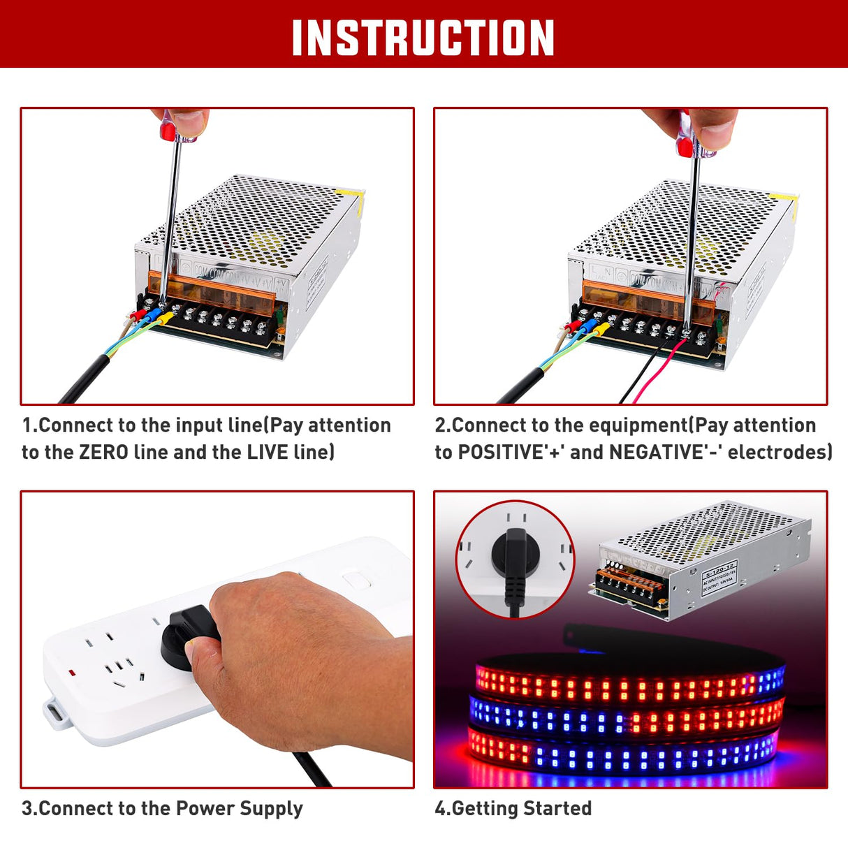 AC 110V/220V to DC 12V Voltage Converter 20A 240W Switching Power Supply Adapter Transformer Low Voltage Output LED Driver for LED Strip Light Radio CCTV Camera Security Video System
