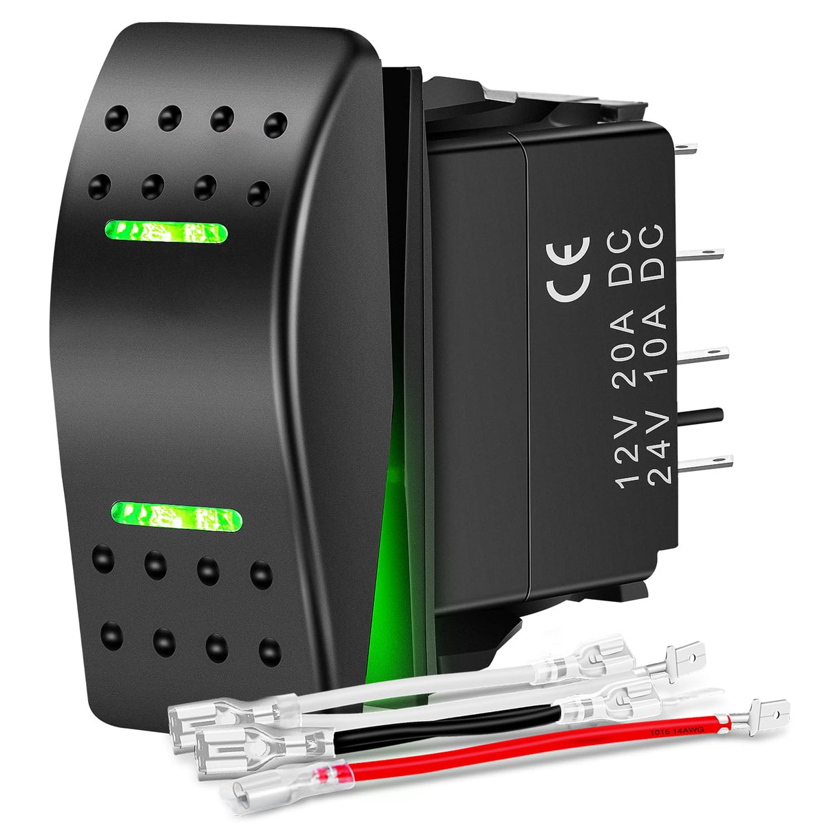 Waterproof Rocker Switch Toggle ON Off ON Switches DPDT 7Pin 12V 24V Jumper Wires Winch Pump Switch for Cars Trucks Caravans Boats RV SUV ATV UTV