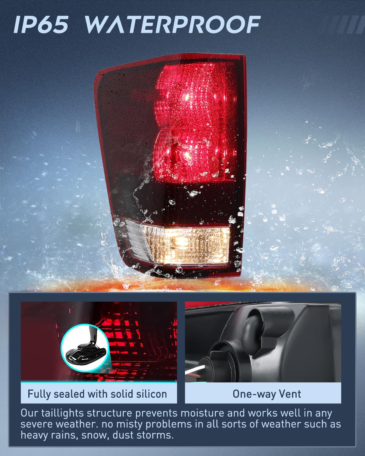 Taillight Assembly Compatible with 2004 2005 2006 2007 2008 2009 2010 2011 2012 2013 2014 2015 Nissan Titan Tail Light OE Style Rear Lamp Replacement Driver Side Smoked Red Lens