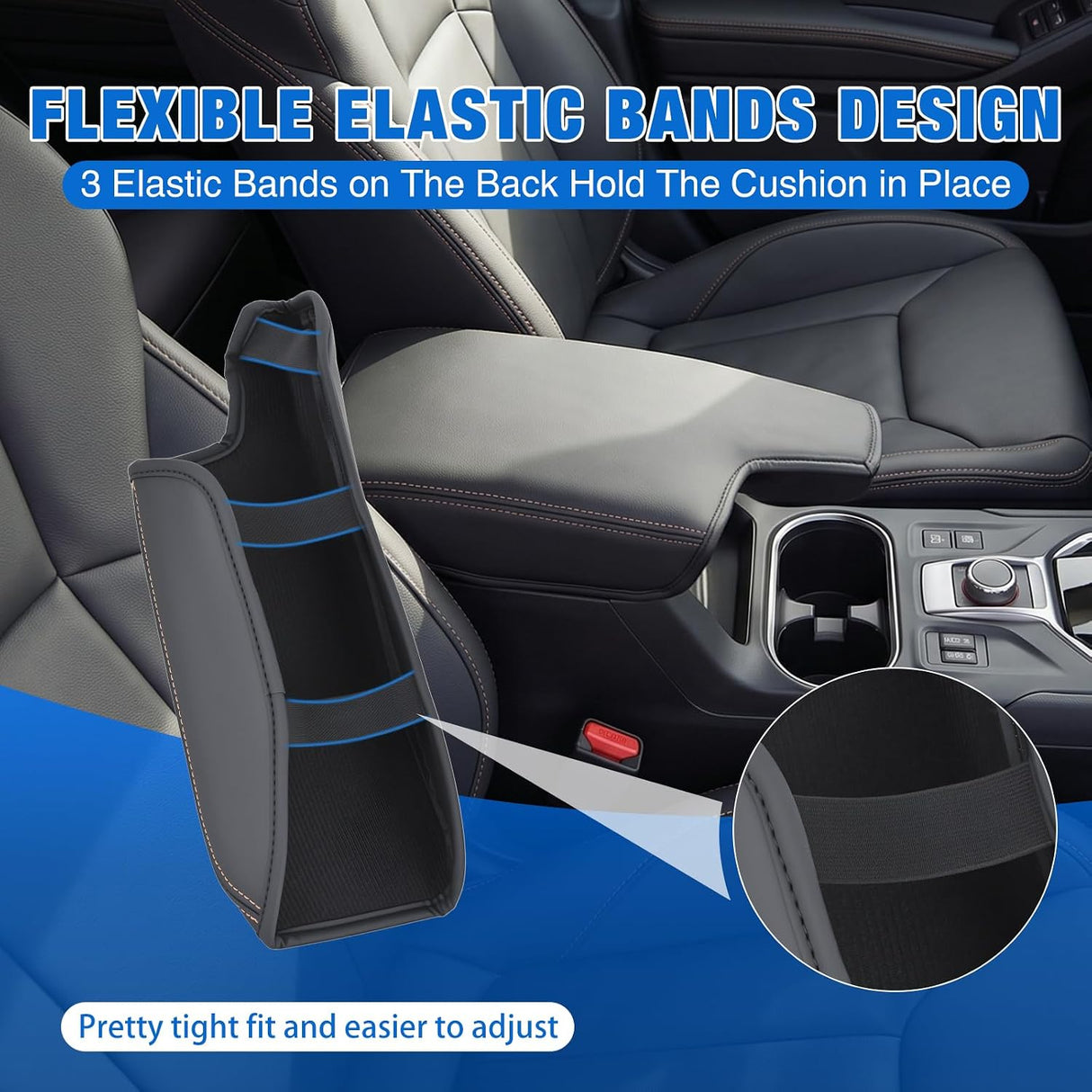 Center Console Cover for Subaru Crosstrek Impreza 2017-2023 Armrest | Premium Nappa Leather Armrest Cover for Car Waterproof Center Console Pad Protector Anti-Scratch Arm Rest Box Cover, Black