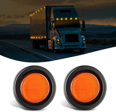 2.5 Inch Amber 13 Leds Round Marker Clearance Light (Pair)