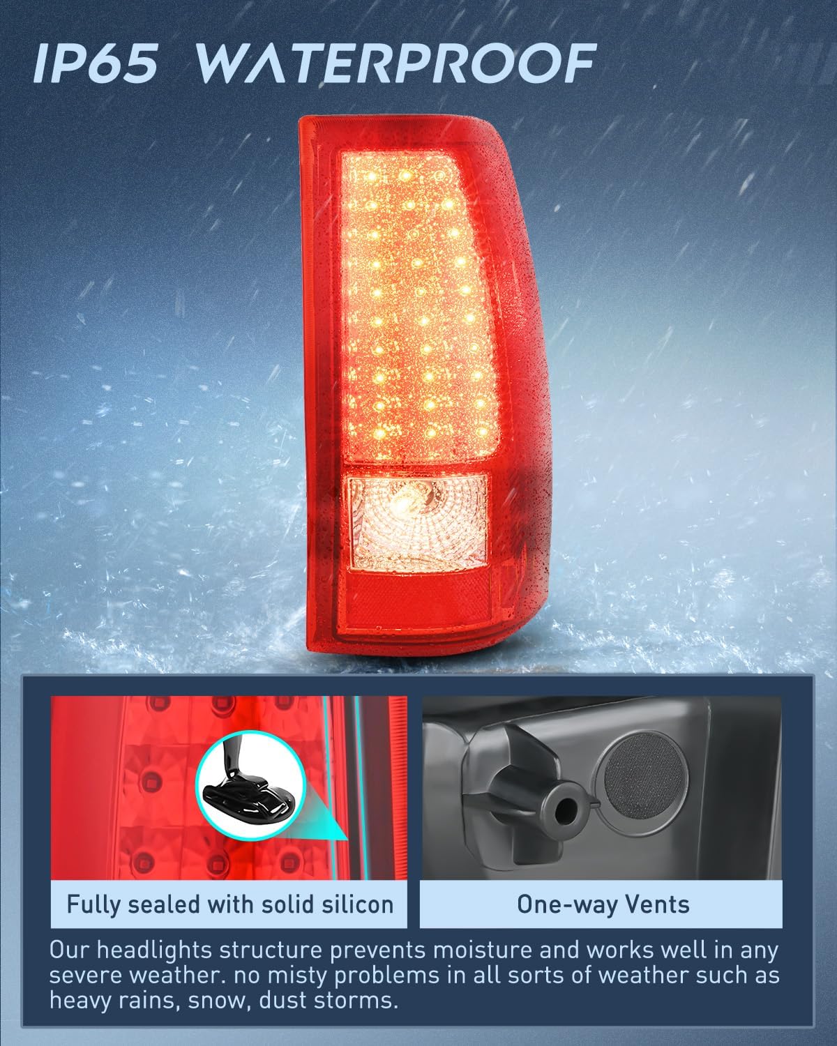 Taillight Assembly Compatible with 2003 2004 2005 2006 Chevy Silverado 1500 1500HD 2500 2500HD 3500 2007 Chevrolet Classic Incandescent Type Upgrade LED Tail Lights Rear Brake Lamps