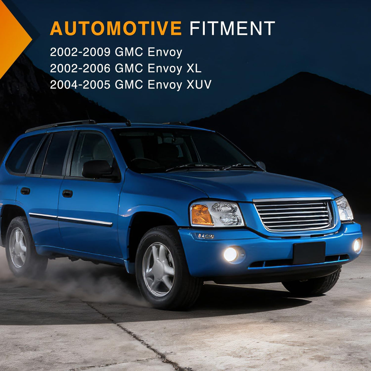 Fog Lights Assembly Compatible with 2002 2003 2004 2005 2006 2007 2008 2009 GMC Envoy Foglight Replacement w/880 12V 27W Bulbs Clear Lens