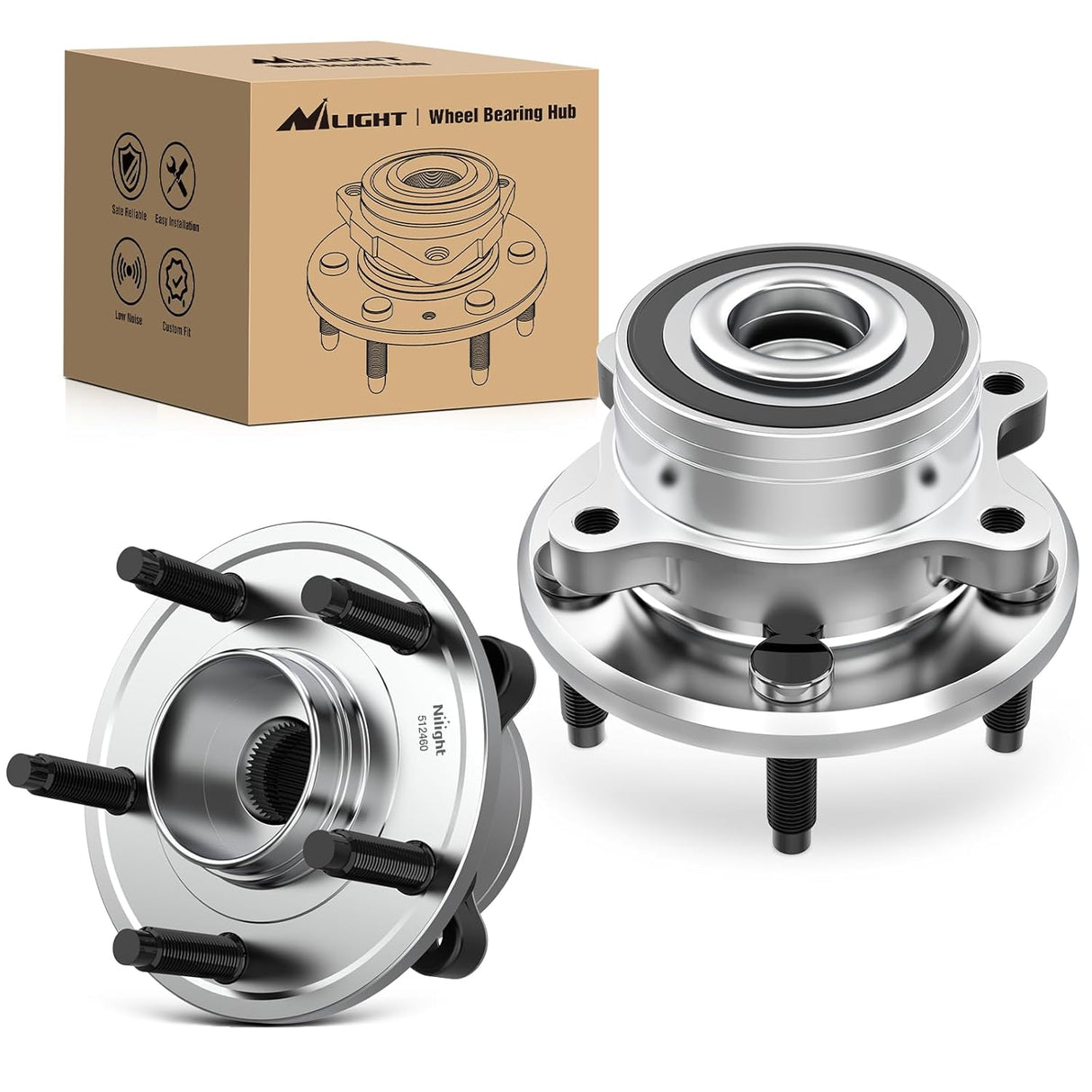 Front or Rear Wheel Bearing and Hub Assembly for Ford Explorer 2011 2012 2013 2014 2015 2016 2017 2018 2019, Ford Police Interceptor Utility 2013-2018, w/5 Lugs-512460 2Pack