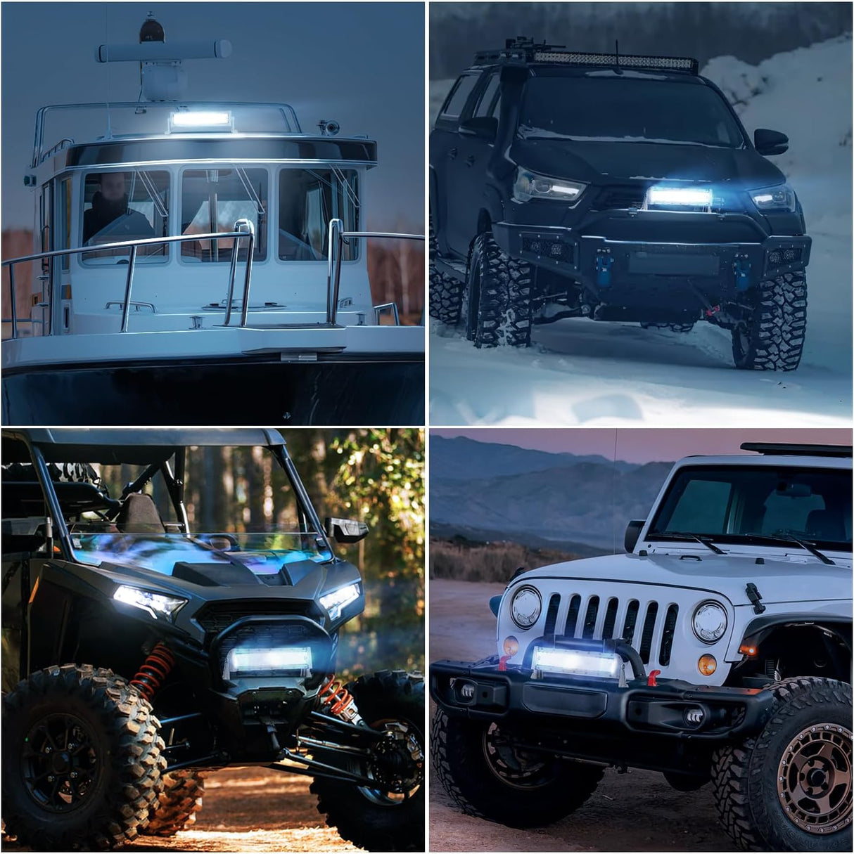 Marine LED Light Bar Navigation Lights 13.5 Inch White Spot Flood Combo Ponton Boat Deck Dock Lighting for Night Fishing T-top Stern Yacht Port Sailboat Trucks Tractors
