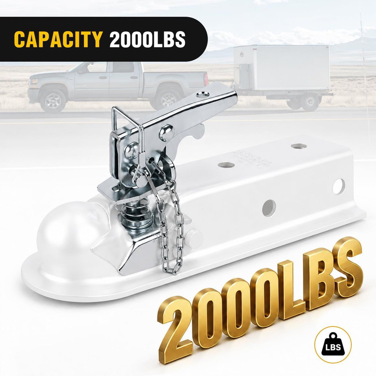 1-7/8 Inch Trailer Coupler Repair Kit with Chain 2000 lb Capacity | Fit for Nilight Straight Trailer Coupler 2 Inch 2.5 Inch 3 Inch Channels