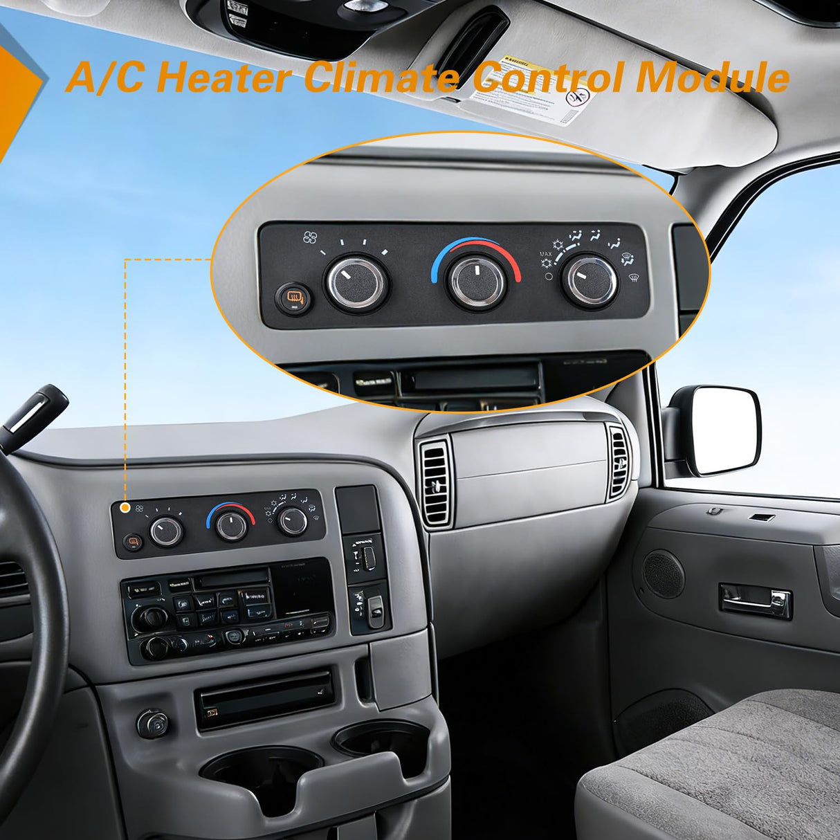 A/C Heater Climate Control Module Switch Panel | Compatible with 2008-2022 GMC Savana/Chevrolet Express 1500 2500 3500 2009-2023 Cargo/Pasajeros