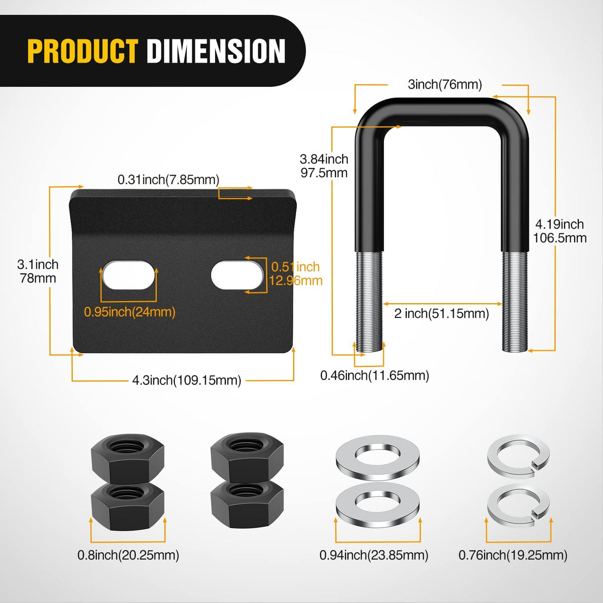 Trailer Hitch Hitch Tightener Anti-Rattle Clamp 2Pcs