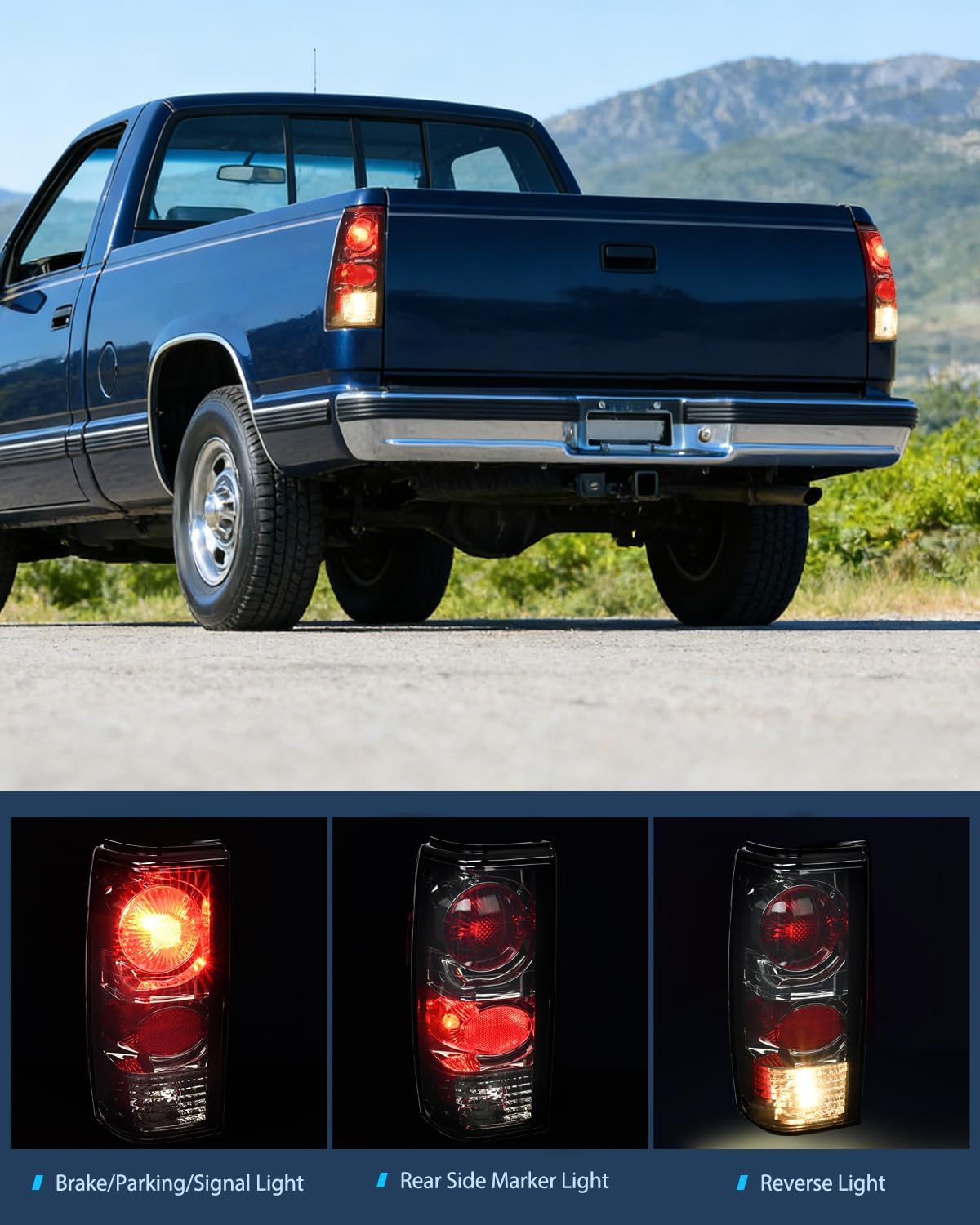 Taillight Assembly Compatible with 1982 1983 1984 1985 1986 1987 1988 1989 1990 1991 1992 1993 Chevy S10 Chevrolet S10 Blazer GMC S15 Sonoma Rear Tail Light Replacement Drive & Passenger Side