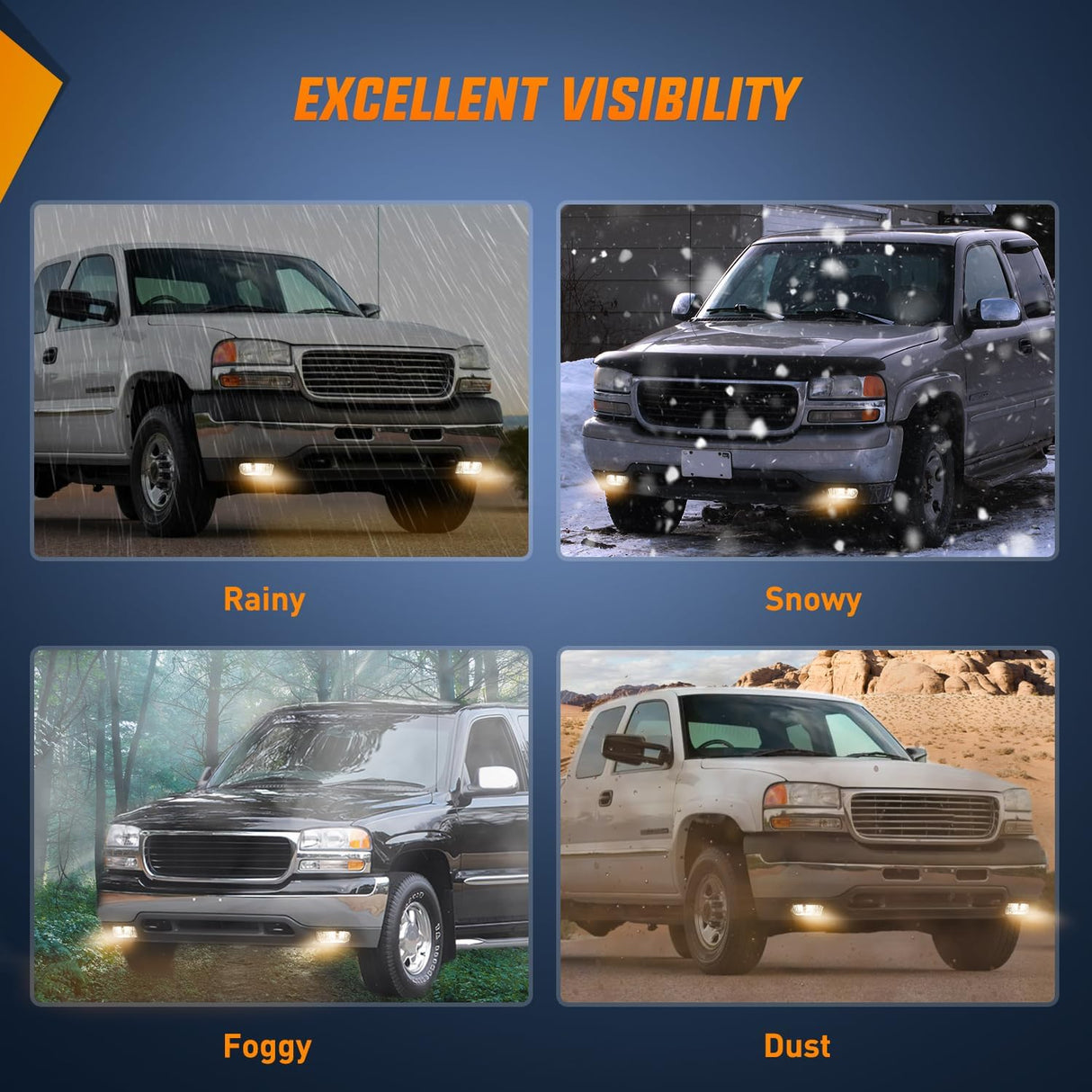 1999-2002 GMC Sierra 1500 2500 2001 2002 Sierra 1500HD 2500HD 3500 2000-2006 Yukon Fog Light Assembly Nilight