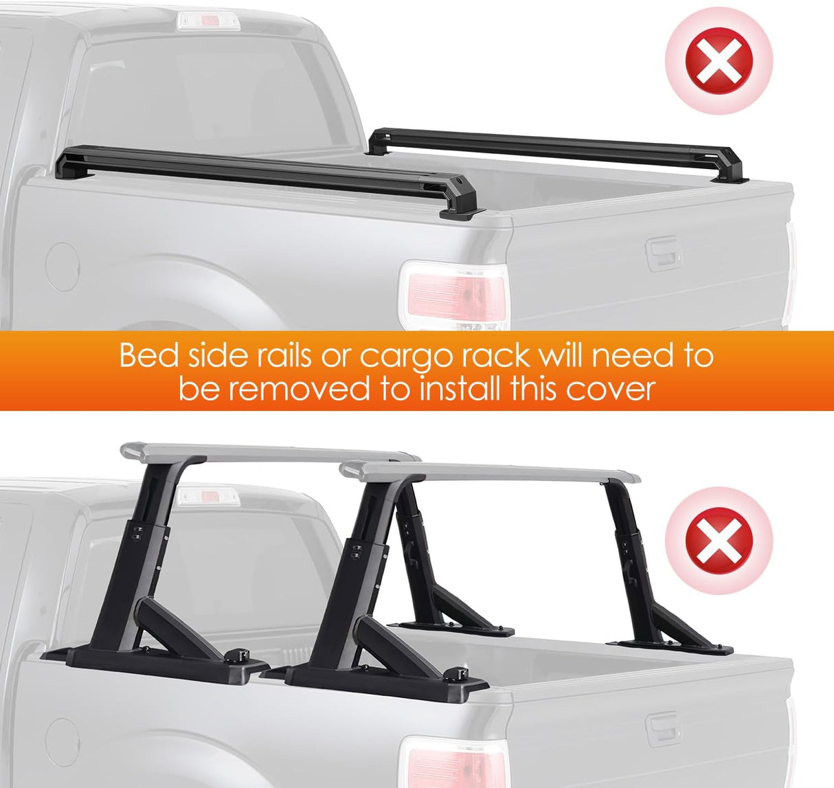 Soft Roll-Up Tonneau Cover Compatible with Chevy Silverado/GMC Sierra 1500 2500 3500 & HD Models 1999-2006–6.5ft Truck Bed Cover