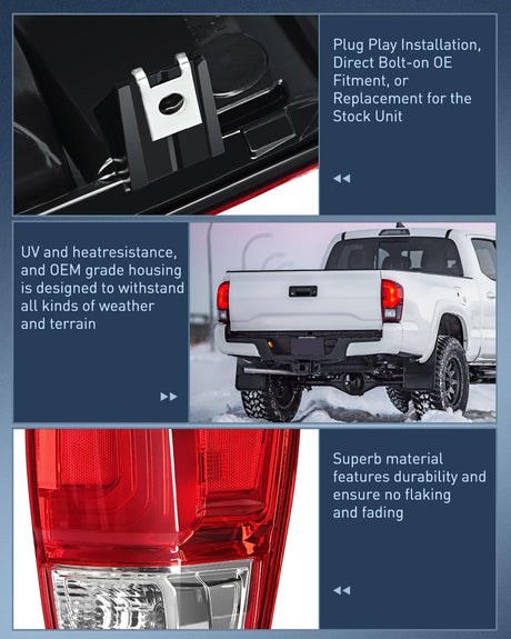 2016-2023 Toyota Tacoma Taillight Assembly Rear Lamp Replacement OE Style Passenger Side Nilight