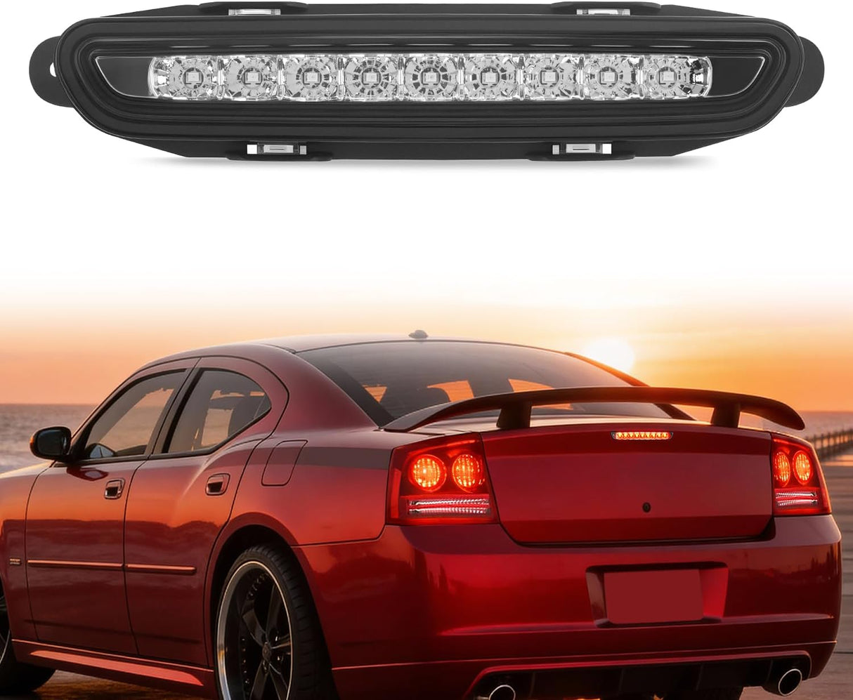 Third Brake Light Tail High Mount 3rd Stop Lights Smoked Lens Compatible with Dodge Charger 2006 2007 2008 2009 2010 Car Rear Center Cab Lamp