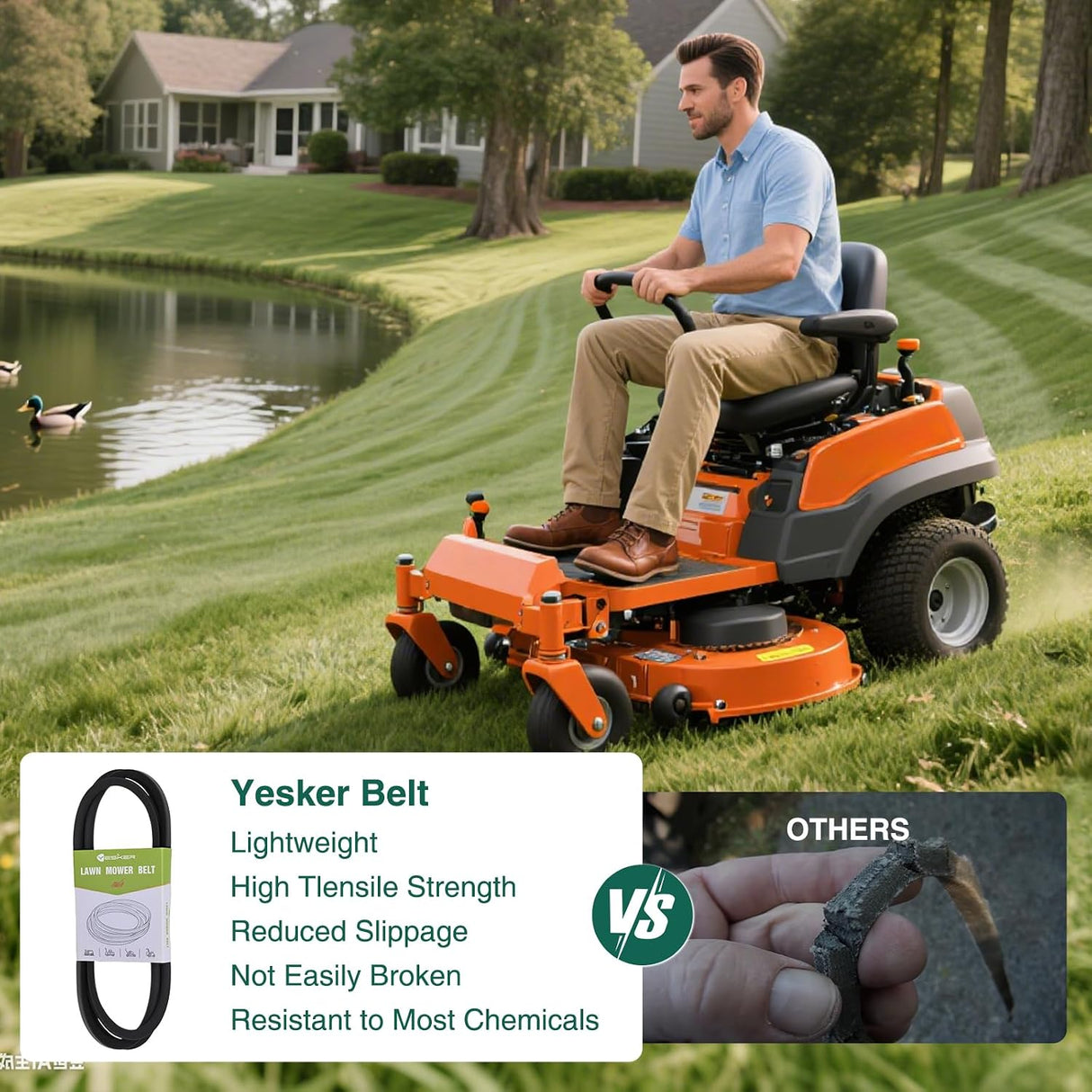 144959 Deck Belt for Craftsman 1/2 Inch x 95 Inch Mower Drive Belts for Husqvarna Poulan AYP Craftsman LT1000 LT2000 LT3000 Lawn Mowers Durable Aramid Cord Replaces OE# 532144959 144959D 21547027 24690