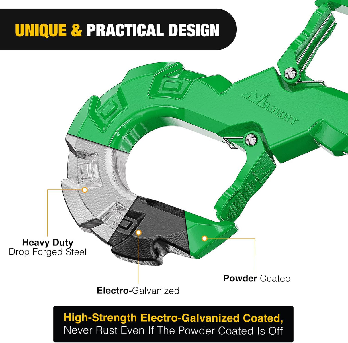 Quick Release S-Tow Shackle Hook – Heavy Duty Off-Road Recovery Hook, Fits Winch Rope & Recovery Strap, 11,000 LBS Working Load, for Jeep, SUV, ATV, Trailers, Forged Steel, Green