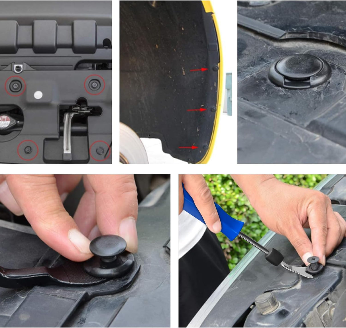 855Pcs Car Push Retainer Clips Auto Fasteners Kit Included 16 Sizes Nylon Bumper Fender Rivets Door Trim Panel Clips with 5 Fasteners Remover 10 Cable Ties for Toyota GM Ford Honda Chevy