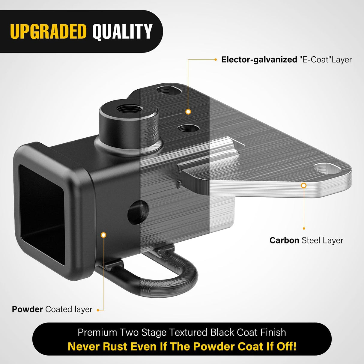 2 Inch Rear Trailer Hitch Receiver Class 3 Tow Towing Hitch & Cover Kit for Gladiator JT 2019 2020 2021 2022 2023 2024 2025 with Hitch Cover