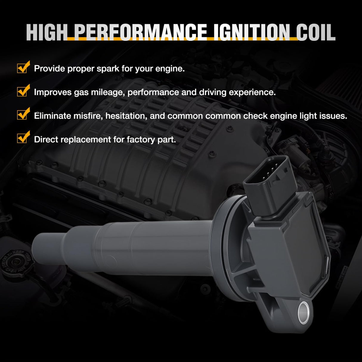 Ignition Coil Pack Fit for Scion XA XB Toyota Echo Prius C Camry Yaris 1.5L 2000 2002 03 04 05 06 07 08 09 10 11 12 13 14 15 16 2017 2018 OE# C1304 UF316 5C1293 GN10312 Ignition Coils Set of 4