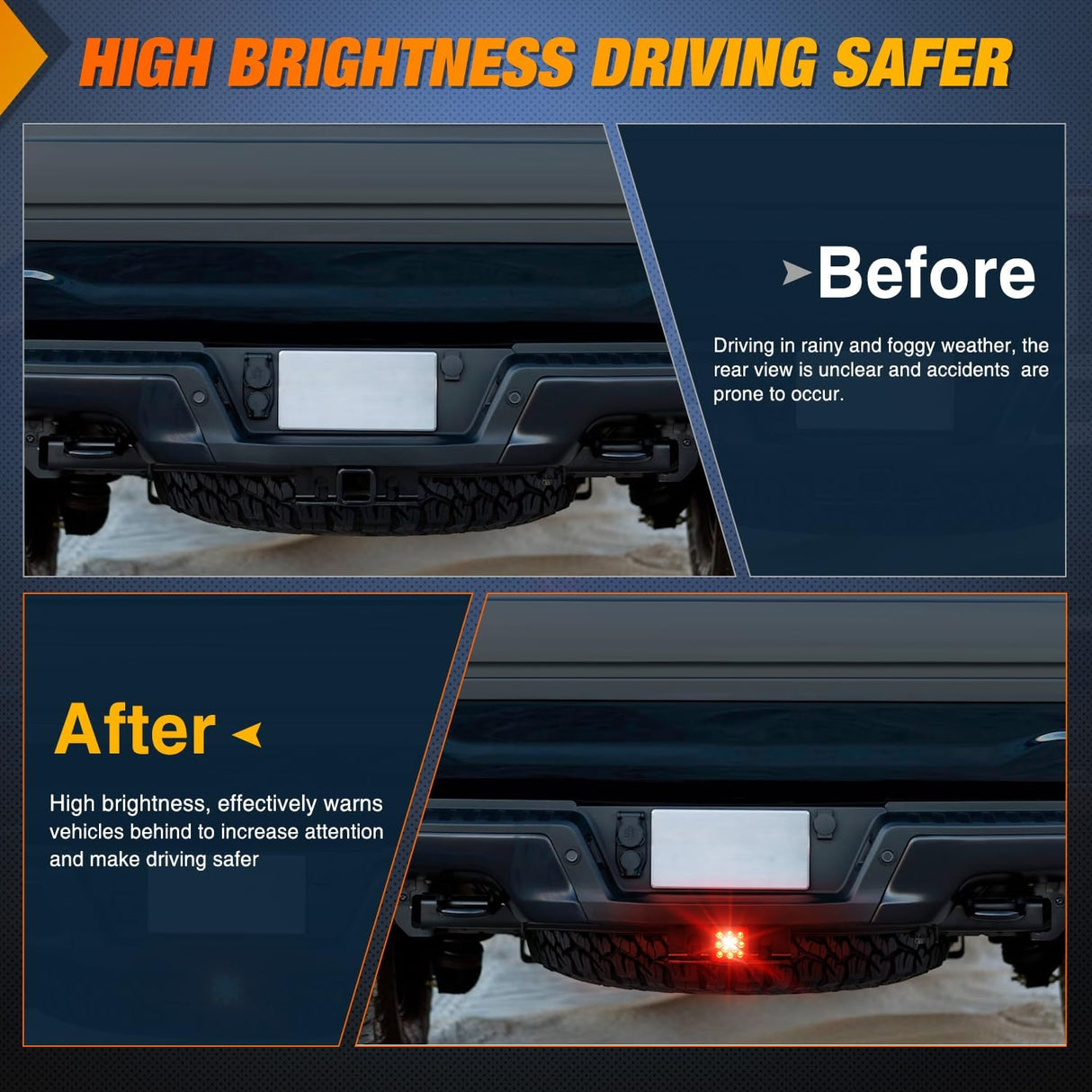 12LED Brake Light Trailer Hitch Cover Nilight