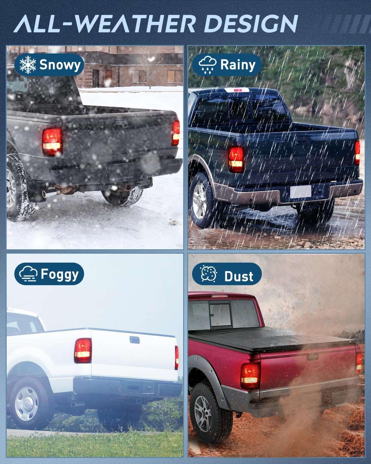 Taillight Assembly Compatible with 2001 2002 2003 2004 2005 2006 2007 2008 2009 2010 2011 Ford Ranger without STX Model Rear Lamp OE Style Driver and Passenger Side Dark Red Lens