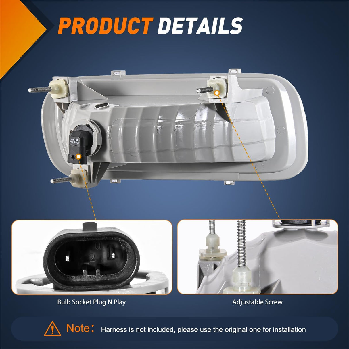 Fog Light Assembly Fog Lights Assembly Compatible with 2004 2005 2006 Ford F-150 F150 Left Driver and Right Passenger Side Clear Lens w/H10 12V 42W Bulbs