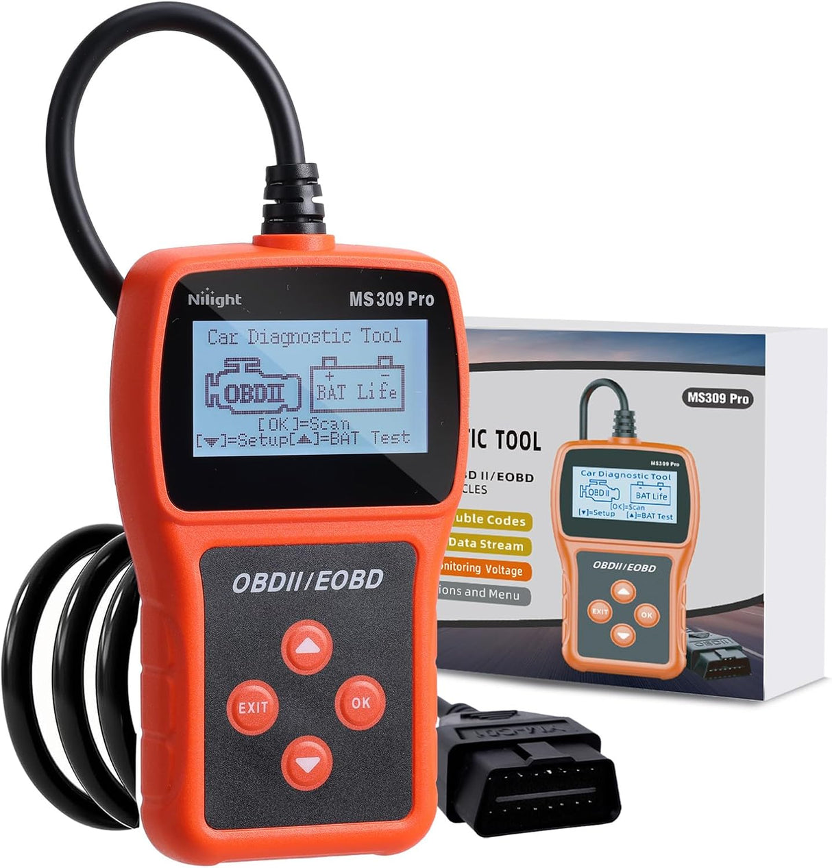 MS309pro Classic Universal OBD2 Scanner - Upgraded 2.4 Inch Screen Car Engine Fault Code Reader - Reliable CAN Diagnostic Scan Tool to Read and Clear Error Codes Fast, All Vehicles After 1996