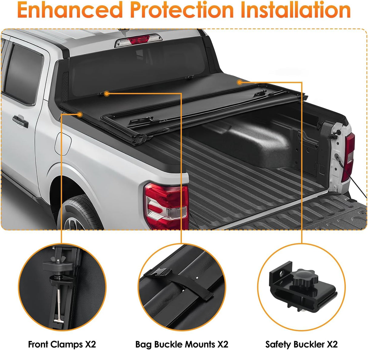 Truck Bed Tonneau Cover Soft Tri-fold Fits for 2002-2024 Dodge Ram 1500/2003-2025 Dodge Ram 2500 3500-6.4ft