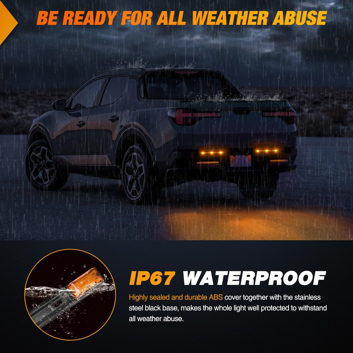 Trailer Light 9 LED Marker Tail Trailer Light Bar 14.2Inch 2 PCS Amber Clearance Identification Running Mark ID Rear Stainless Steel Bracket for 12V Pickup Truck RV Boat