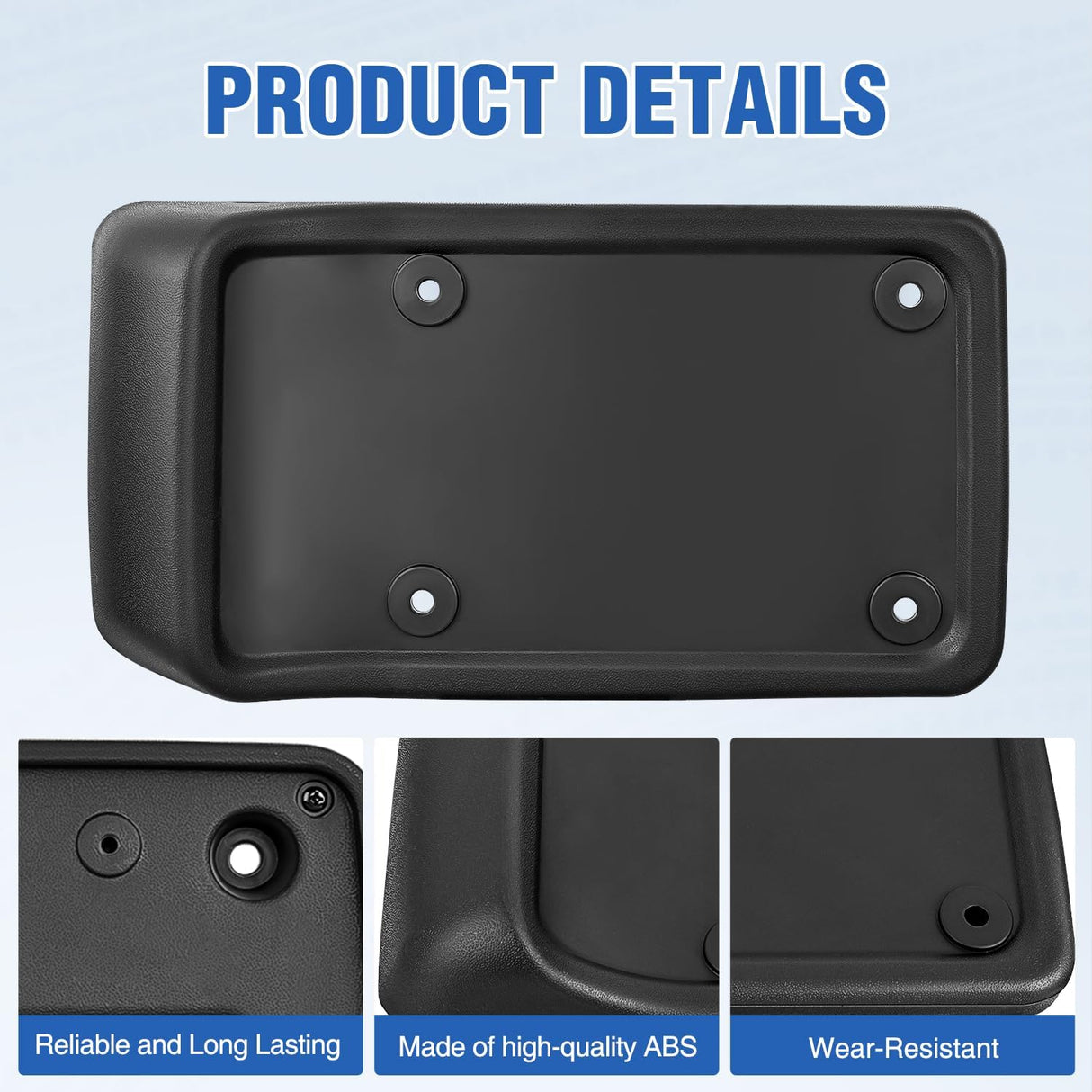 Rear License Plate Frame Holder Bracket for 1997 1998 1999 2000 2001 2002 2003 2004 2005 2006 Jeep Wrangler TJ Accessories Replace #55174994 Plastic License Plate Mounting Black
