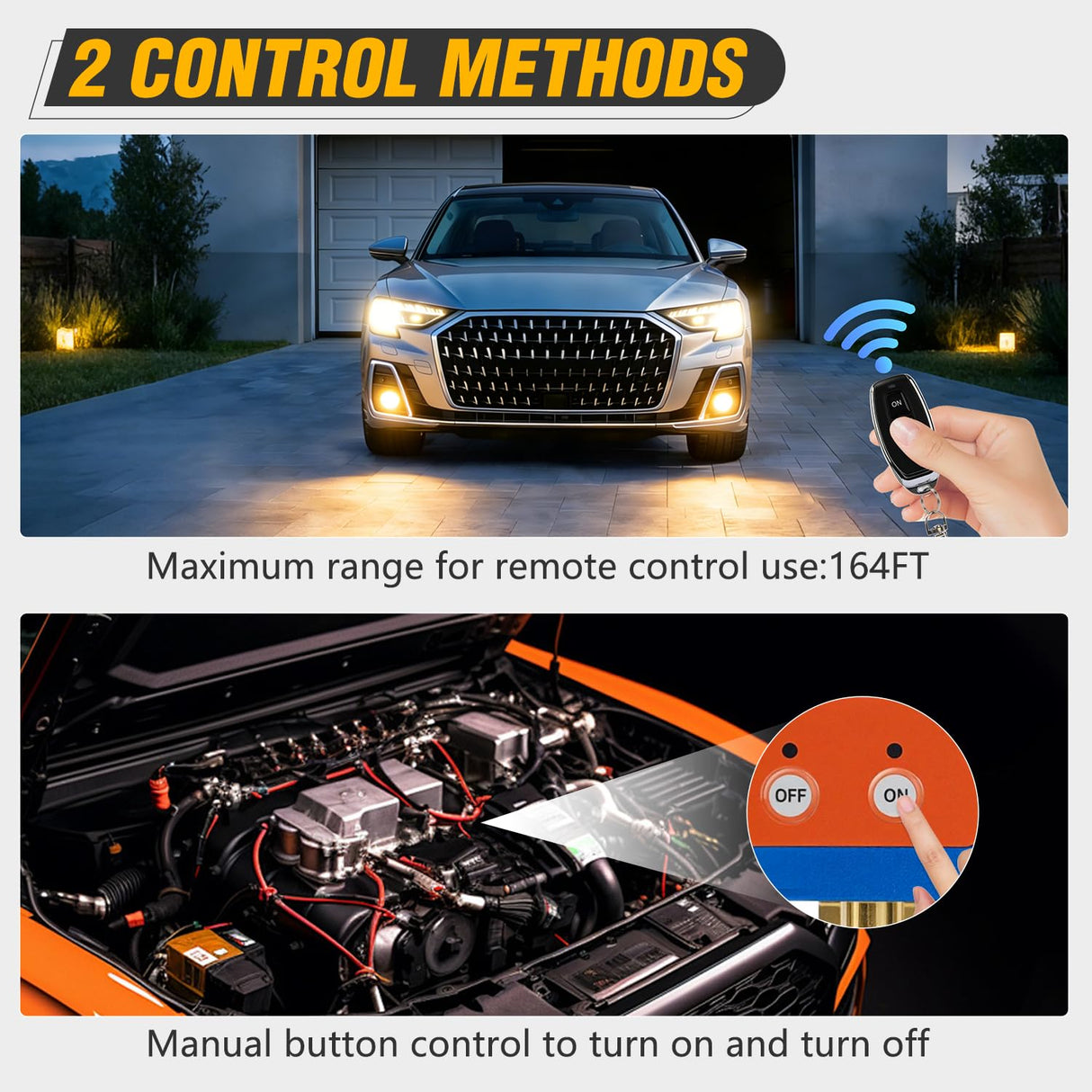140A Remote Battery Disconnect Switch 12V 24V Car Smart Anti-Theft Kill Switches Upgrade Prevent Power Drain Wireless Remote Control Relay Fobs Voltmeter Display for Auto Cars Truck RV Boat