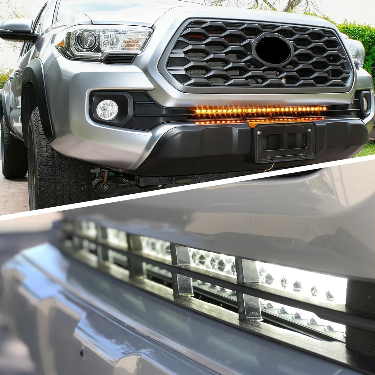 Hidden Bumper Mounting Bracket for 2016-2023 Toyota Tacoma | Designed for 32 Inch Single Double Row LED Light Bar,Heavy-Duty Steel,Front Lower Hidden Bumper Brackets