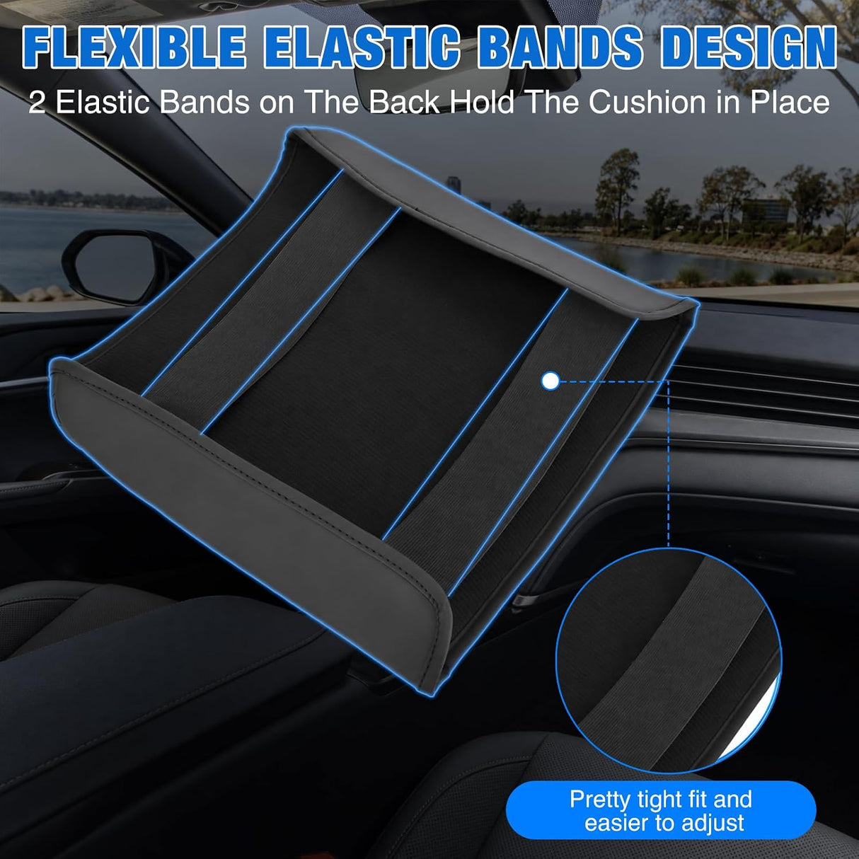 Center Console Cover for Ford F150 2021-2025 2026 Armrest Cushion | Nappa Leather Armrest Cover for Ford Car Accessories Waterproof Middle Console Cushion (Only fit for Work Surface Console)