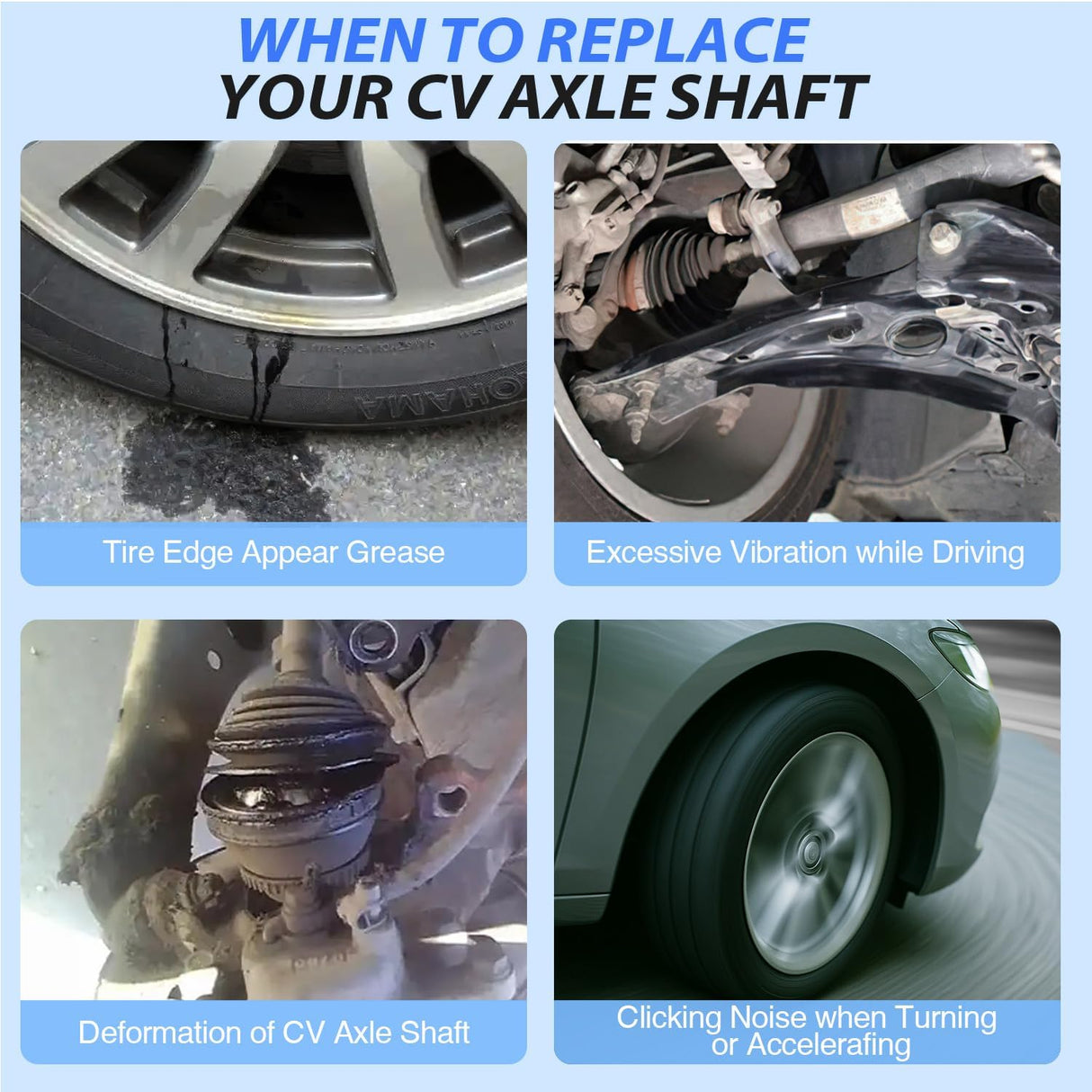 CV Axle Shaft Assembly | Compatible with 2003-2009 Lexus GX470 2010-2022 GX460 2003-2022 Toyota 4Runner Half-Shaft Front Driver or Passenger Side