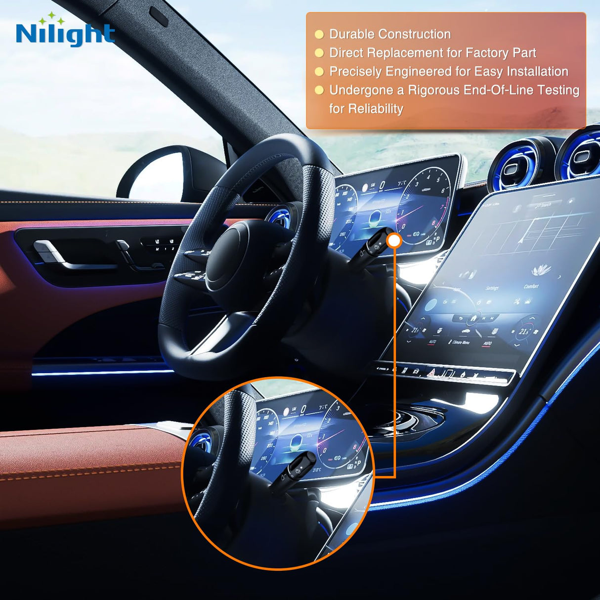 2002-2008 Dodge Ram 2005-2011 Dakota 2007-2009 Aspen 2006-2009 Raider 2004-2009 Durango Turn Signal Switch Nilight