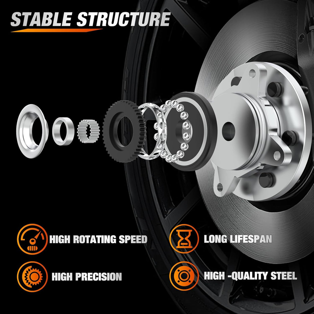 Front Wheel Bearing and Hub Assembly for Ford F-150 Ford Expedition Lincoln Navigator 2011 2012 2013 2014 4WD, 6 Lugs-515142 2Pack