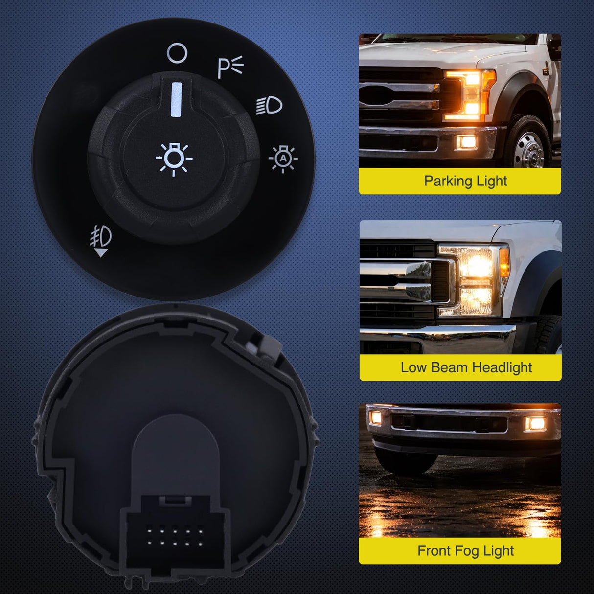Headlight Dimmer Switch Compatible with 2009 2010 2011 2012 2013 2014 2015 2016 2017 2018 2019 Ford F150 2011-2019 Ford F250 F350 F450 F550 Super Duty 2010-2014 Lincoln Mark LT W/Fog Lights