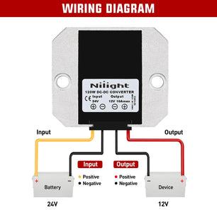 24V to 12V 10A 120W Voltage Converter Nilight