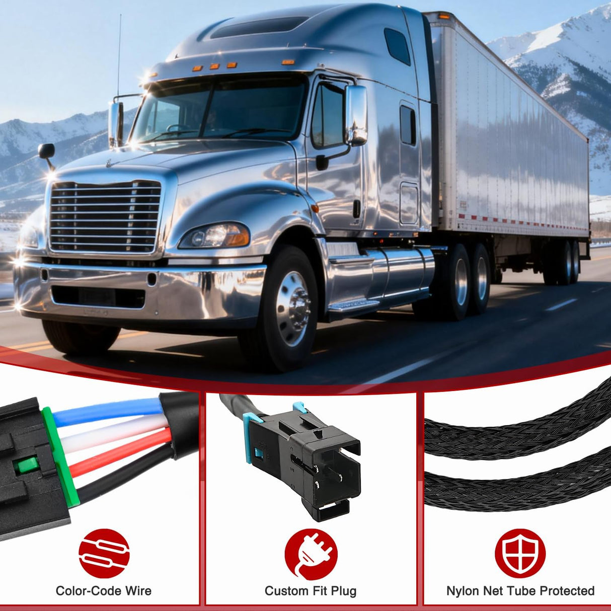 Brake Controller Wiring Harness Adapter for Freightliner SL and XC 2004 2005 2006 2007 2008 2009 2010 2011 2012 Towing Hitch Trailer RV