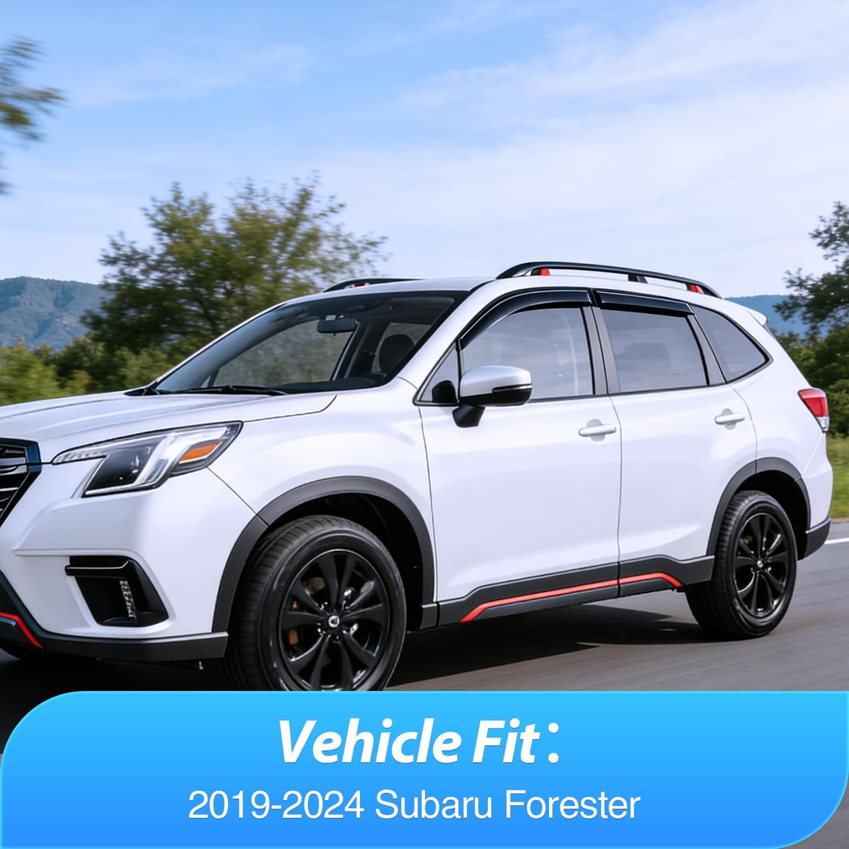 Window Visors for Subaru Forester 2019 2020 2021 2022 2023 2024 | Outside Mount Rain Guards Vent Visors Window Deflectors Smoke Tint, 4PCS